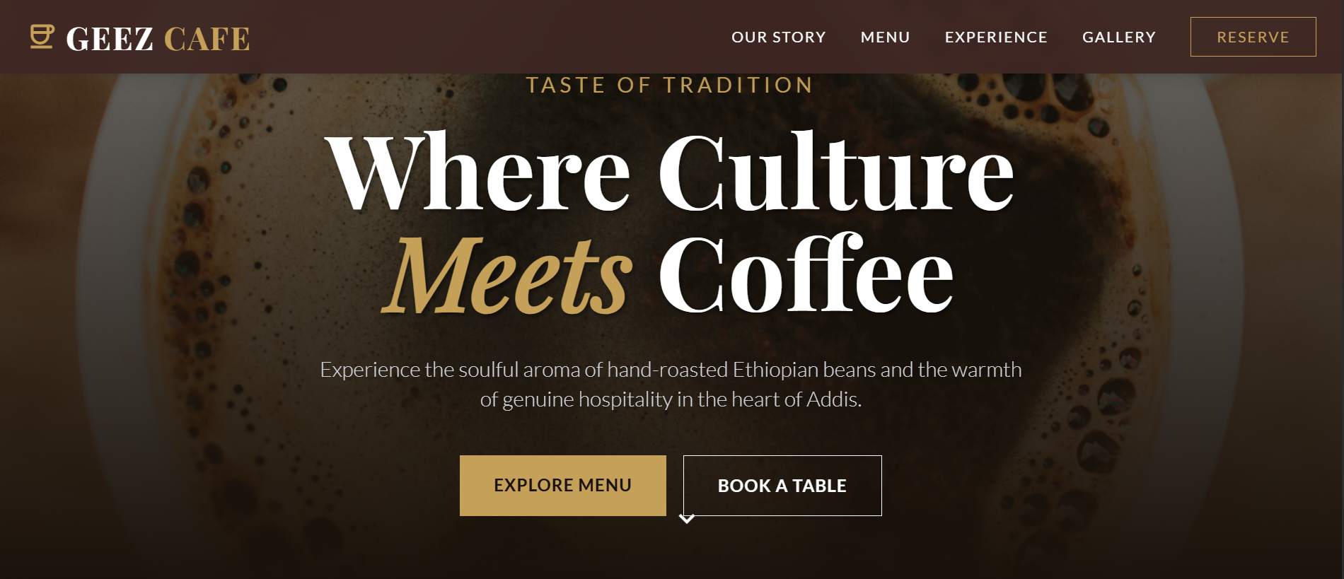 Geez Cafe & Restaurant Website Preview